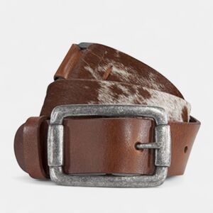 PISTIL Cow Hair Leather Belt Western Boho Cowboy Carter Pony Leather Cowhide S